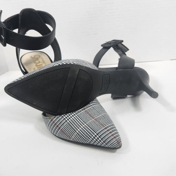 Circus by Sam Edelman Ankle Strap Pointed Closed Toe  Plaid Heels Size 7 - Picture 3 of 5